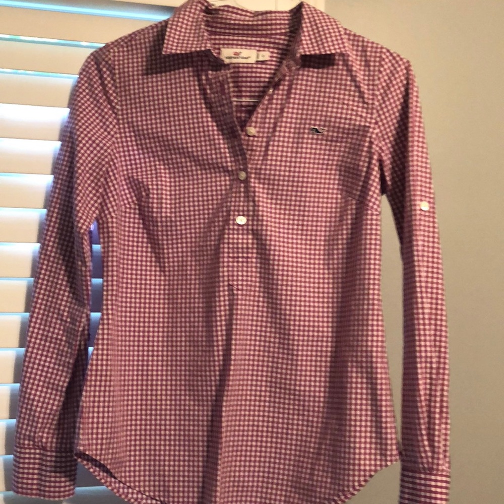 Vineyard Vines Gingham 3 Button Down - image 1